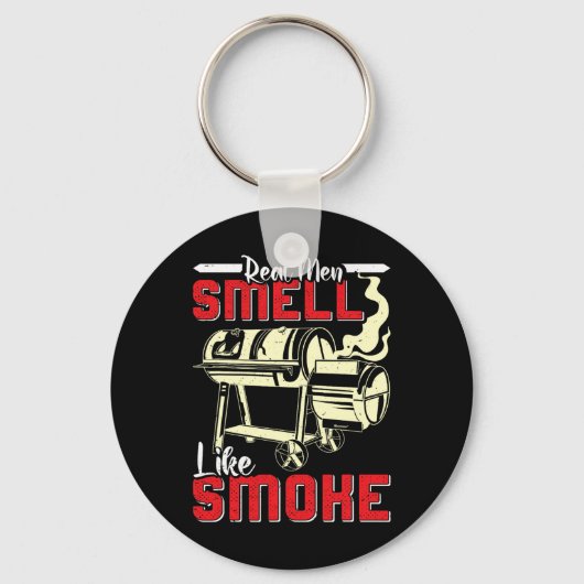 Meat Lover Real Men Smell Like Smoke Funny Men Sleutelhanger (Voorkant)