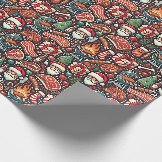 Meat Lovers' Christmas Wrapping Paper Cadeaupapier (Hoek)