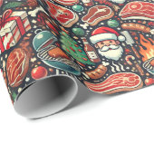 Meat Lovers' Christmas Wrapping Paper Cadeaupapier (Rol Hoek)