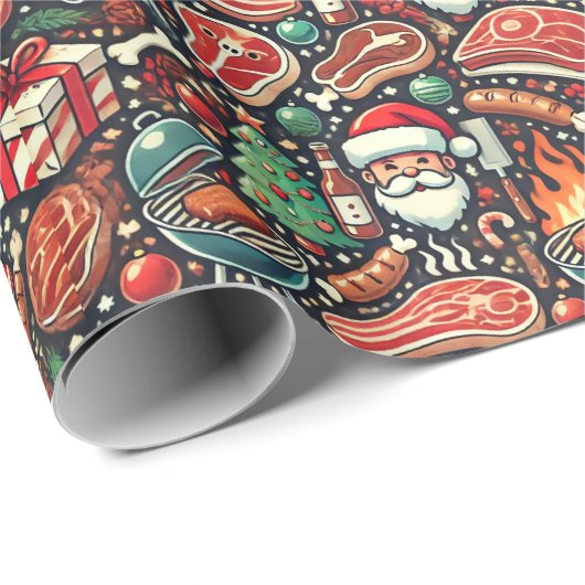 Meat Lovers' Christmas Wrapping Paper Cadeaupapier (Rol Hoek)