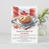 Meat Pie Party met rustieke charme | Canada Day Kaart (Staand voorkant)