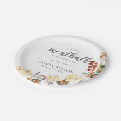 Meatball Italiaans Baby shower Papieren Bordje (Gekanteld)