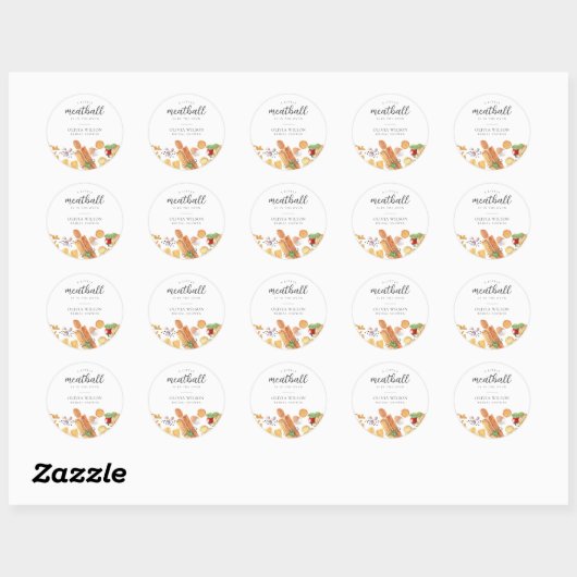 Meatball Italiaans Baby shower Ronde Sticker (Vel)