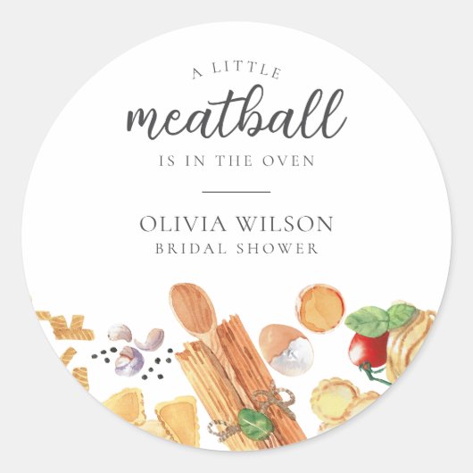 Meatball Italiaans Baby shower Ronde Sticker (Voorkant)