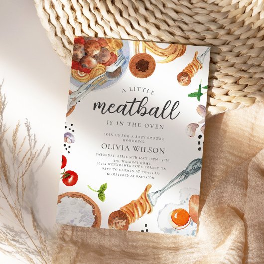 Meatball Italiaans Baby shower Uitnodiging