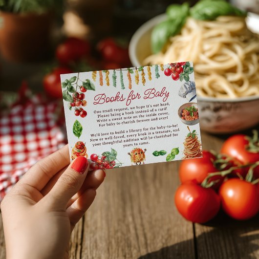 Meatball Italian Pasta Books for Baby Shower Informatiekaartje