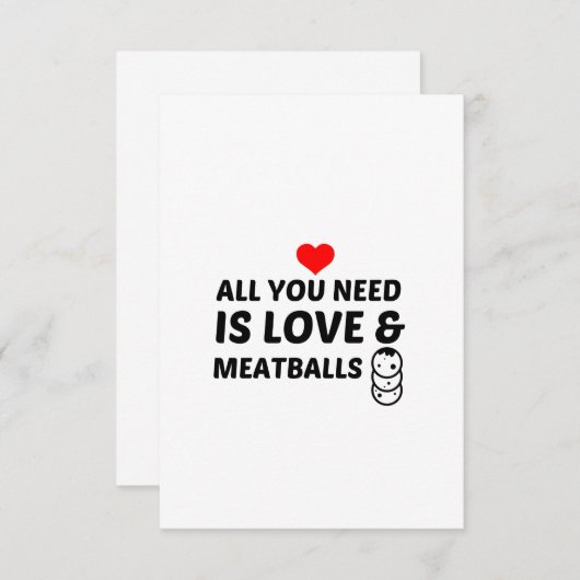 MEATBALLEN AND LOVE BEDANKKAART (Voorkant / Achterkant)