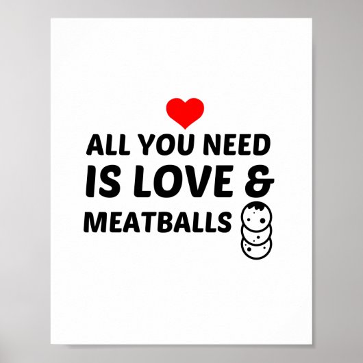 MEATBALLEN AND LOVE POSTER (Voorkant)