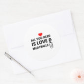 MEATBALLEN AND LOVE RONDE STICKER (Envelop)