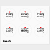 MEATBALLEN AND LOVE RONDE STICKER (Vel)
