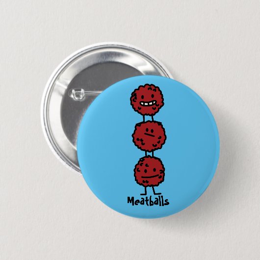 Meatballen Meatball gestapeld boven elkaar Ronde Button 5,7 Cm (Voorkant /achterkant)