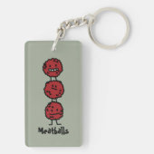Meatballen Meatball gestapeld boven elkaar Sleutelhanger (achterkant)