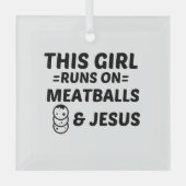 MEATBALLS AND JESUS GLAS ORNAMENT (Voorkant)
