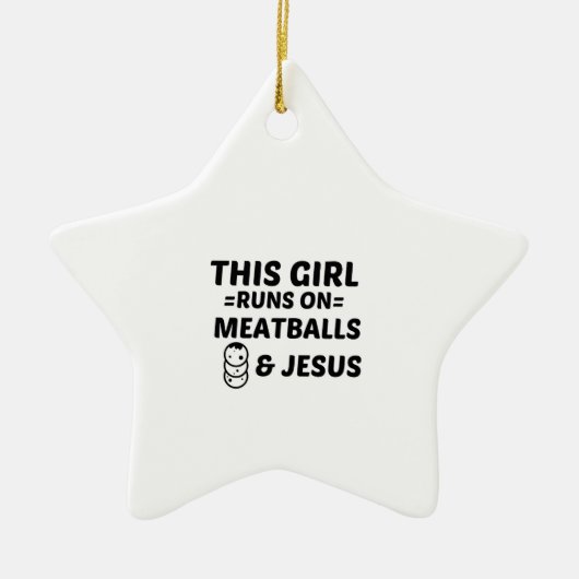 MEATBALLS AND JESUS KERAMISCH ORNAMENT (Voorkant)