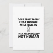 MEATBALLS DISLIKE NOT HUMAN BEDANKKAART (Voorkant)