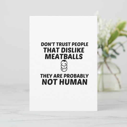 MEATBALLS DISLIKE NOT HUMAN BEDANKKAART (Staand voorkant)