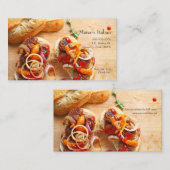 Meatbalsandwiches met uien en pepers visitekaartje (Voorkant / Achterkant)