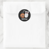 Meatbowl Funny Meatball Pun Dark BG Ronde Sticker (Tas)