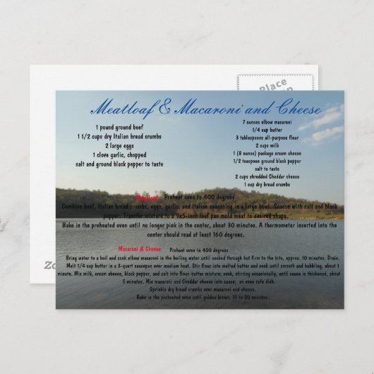 Meatloaf & Macaroni and Cheese Briefkaart (Voorkant / Achterkant)