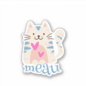Meau I Love Cats Sticker (Voorkant)