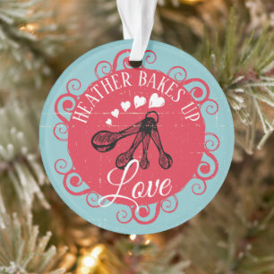 Meausring spoons die gepersonaliseerde kerst bakke ornament