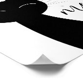 Meauw! Kat Art Black silhouette Minimale B&W Poster (Hoek)