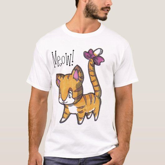 Meauw! Kat Shirt voor kinderen! (Voorkant)
