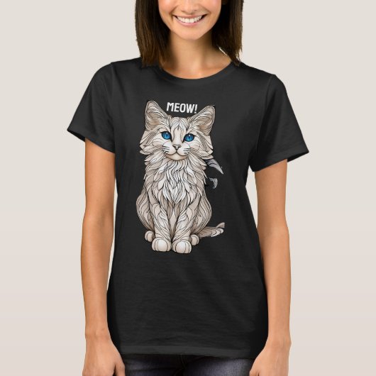 Meauw! Kat T-shirt (Voorkant)