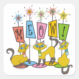 Meauw! Vierkante Sticker