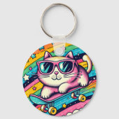 Meaw Cat Cartoon Sleutelhanger (Voorkant)