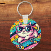 Meaw Cat Cartoon Sleutelhanger (Voorkant)
