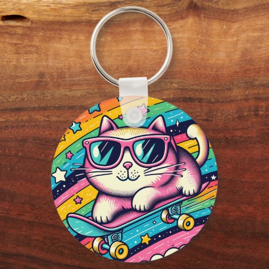 Meaw Cat Cartoon Sleutelhanger (Voorkant)