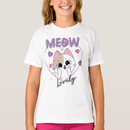 Meaw de Lieve Kat 💖🐾 T-shirt (Voorkant)