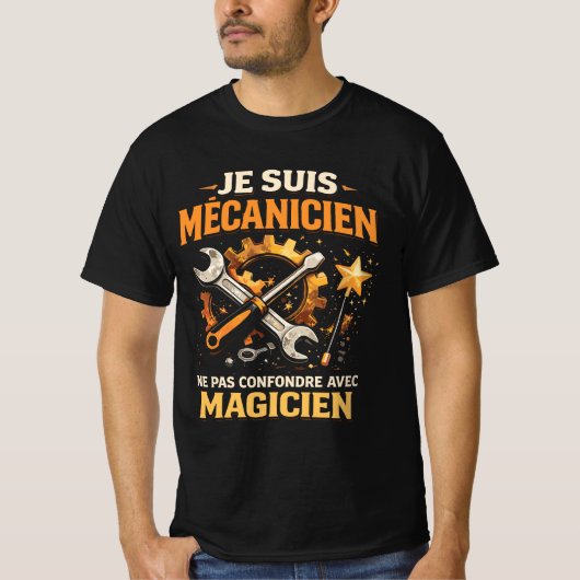 Mécanicien Drôle Garage Mécano Magicien Humour T-shirt (Voorkant)