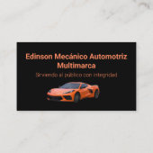Mecánico Automotriz Naranjo Negro Visitekaartje (Achterkant)