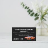 Mecánico Automotriz Naranjo Negro Visitekaartje (Staand voorkant)