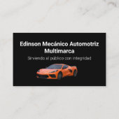 Mecánico Automotriz Naranjo Negro Visitekaartje (Achterkant)