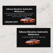 Mecánico Automotriz Naranjo Negro Visitekaartje (Voorkant / Achterkant)