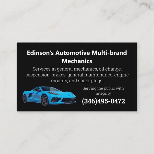 Mecánico Automotriz Slogan Mechanisch Tweetalig Visitekaartje (Achterkant)