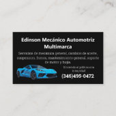 Mecánico Automotriz Slogan Mechanisch Tweetalig Visitekaartje (Voorkant)