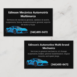 Mecánico Automotriz Spaans Engels Mechanic Visitekaartje