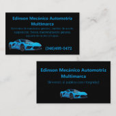 Mecánico Automotriz Tarjetas de Negocios Visitekaartje (Voorkant / Achterkant)