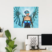 Mech Angel Surreal Art Poster (Thuiskantoor)