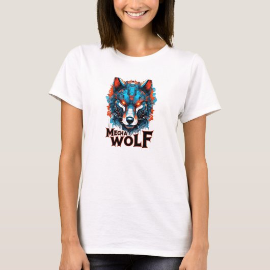 Mecha Wolf Dames Basic T-Shirt (Voorkant)