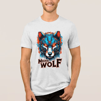 Mecha Wolf Grafische Dubbele Print Tri-Blend Shirt