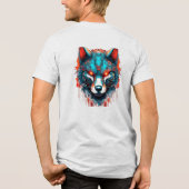 Mecha Wolf Grafische Dubbele Print Tri-Blend Shirt (Achterkant)