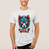 Mecha Wolf Graphic Double Print Tri-Blend Shirt (Voorkant)