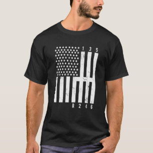 Mechani voor automatische Amerikaanse vlagtuner-re T-shirt