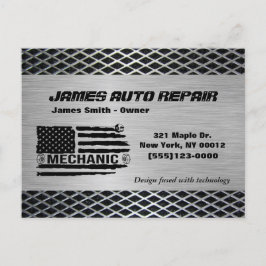 Mechanic Amerikaanse vlag auto reparatie bedrijf Briefkaart