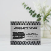 Mechanic Amerikaanse vlag auto reparatie bedrijf Kaart (Staand voorkant)
